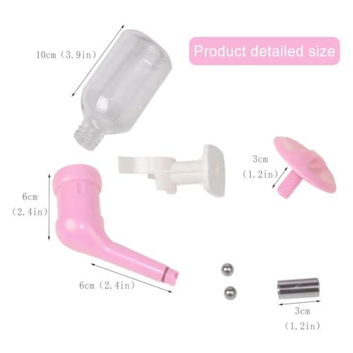 Andiker Dog Water Bottle for Crate, No-drip 350ml Dog Water Dispenser Adjustable and Detachable Installed on the Kennel Cage Water Bottle for Dogs and Puppy Drinking Water (Pink) - color: Pink