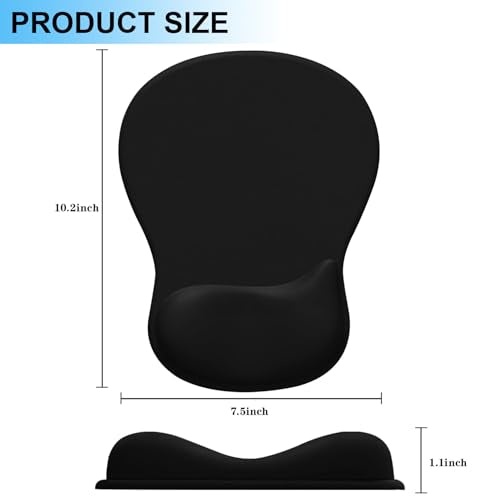 Ergonomic Mouse Pad with Gel Wrist Support, Comfortable Wrist Rest Mousepad with Non-Slip PU Base for Pain Relief, Desk, Home & Office(Amethyst Shade) - color: Amethyst Shade