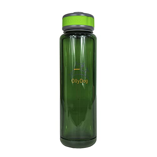 OllyDog OllyBottle | Tritan Dog Water Bottle with Detachable Bowl | BPA Free Leakproof Pet Dispenser | Hiking Travel (1L, Grass) - color: Grass, size: 1L