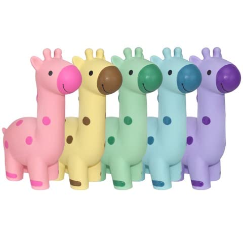 Multipet Minipet Latex Giraffe 5" Dog Toy with Squeaker (Assorted Color, 1 Pack) - color: Giraffe