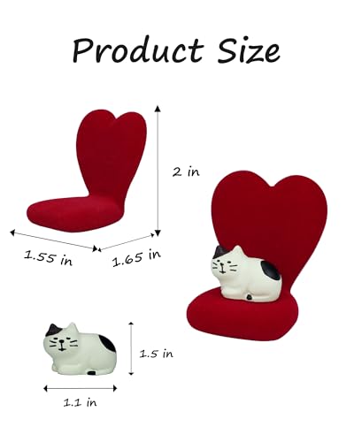 Mevodeata Cute Mini Cat Figurine with Small Sofa Resin Cat Figure for Office Home Decor - Cute Cat Gift for Cat Lovers (Love Shaped Sofa) - color: Little Cat-love