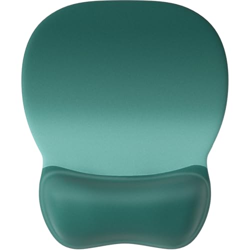 MROCO Ergonomic Mouse Pad with Gel Wrist Rest, 9.4 x 8.1 in, Green Gradient | Ergonomic Shape Design, Multiple Pattern Options, Gel Wrist Comfort, Smooth Lycra Surface, Non-Slip PU Base - color: Green Gradient