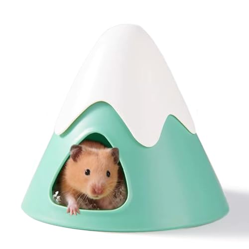 Hamster Hideout, Snowy Mountain Shape Hamster Hide House,Cute Small Animal Habitat Hideaway Hut for Syrian Hamsters, Mice, Gerbils, Rats (Green) - color: Green