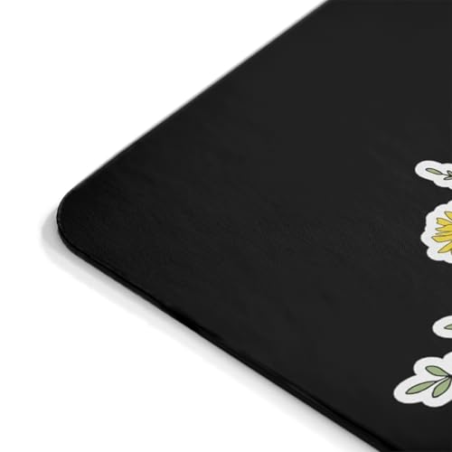 Mousepad Black Cat Reading Book with Flowers Cute Aesthetic Desk Accessory Unique Botanical Illustration Artistic Literary Style Computer Mouse pad Novelty Gaming Mouse Mat Office Decoration Creative - color: Cat Reading