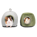 YUEPET Guinea Pig Bed 2 Pack, Washable Guinea Pig Hideouts, Stump & Yurt | Guinea Pig Hideout, Guinea Pig House, Soft Plush Fabric, Removable Cushions, Green Stump & Gray Yurt, Anti-Slip Bottoms - color: Gray Yurt Tent & Green Stump