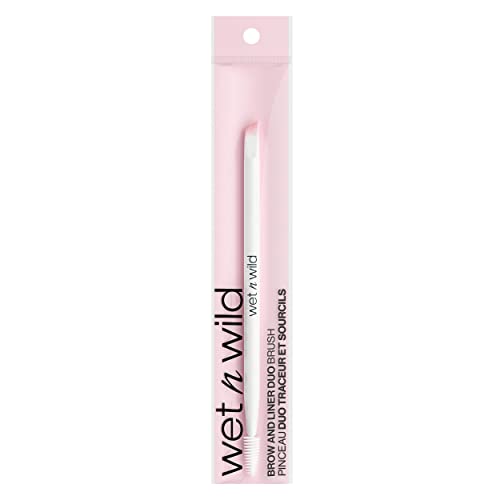 wet n wild Eyebrow and Liner Brush, Soft Fibers, Pack of 3 | Flat Angled | Ultra-Thin Precision - color: Brow & Liner Duo Brush, size: 7.28 in (Pack of 3)