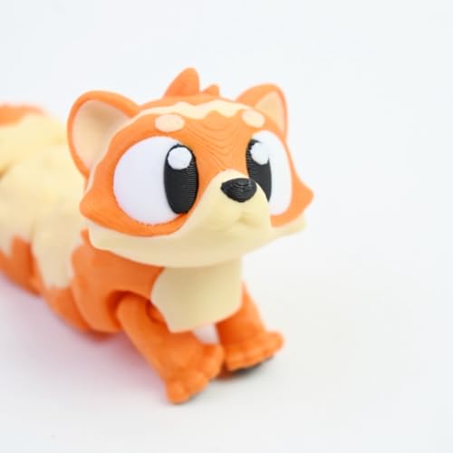 3D Printed Ferret, 3D Printed Animals, Full Articulated Flexible Fidget Toys for Desk Décor - Orange - Small - 5.5Inch - color: Ferret-orange