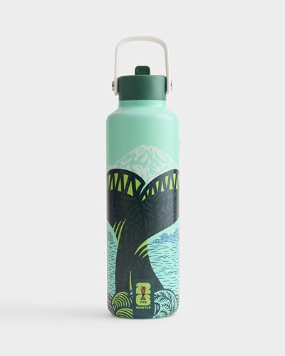 Drib 24oz Insulated Water Bottle, FIFA World Cup 2026 Edition – Performance Stainless Steel Insulated Bottle with Quiet Leak-Proof Straw Lid (Seattle - City Poster) - color: Seattle - City Poster
