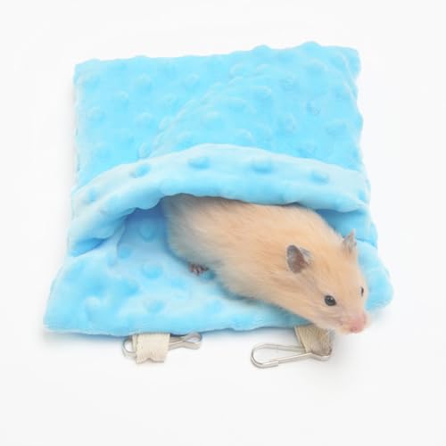 Sugar Glider Hanging Sleep Pouch, Soft Plush Hanging Nest Summer Cooling Sleeping Bag for Sugar Glider, Hamster (Green)