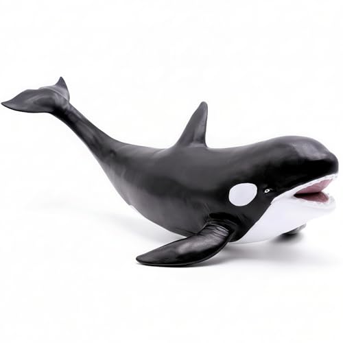 Gemini&Genius Shark Killer Whale Figure Sea Animal Orca Blackfish Toy | Soft Rubber Ocean Shark - 16 Inches Length - Great for Kids Bath Swimming, Beach Toys, Perfect Cake Toppers - color: Killer Whale