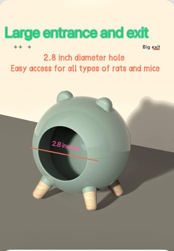 TUTU&LELE Hamster Hideout Space Elf Nest, Tiny House Bed with Round Plush Pad for Hamsters, Mice, Gerbils to Sleep & Play (Green) - color: Green