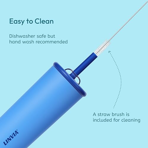 25 oz Candy Tumbler, Insulated Water Bottle with Straw Lid | Double Wall Stainless Steel, 2-in-1 Lid, Flexible Straw, Cup Holder Friendly, Dishwasher Safe, BPA Free, Ocean Blue - color: Ocean Blue, size: 25 Ounces