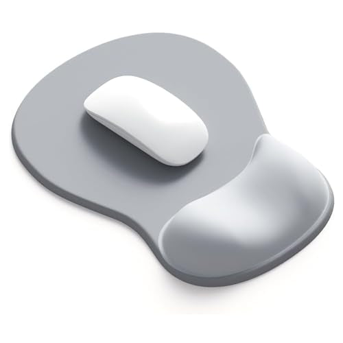 Ergonomic Mouse Pad with Gel Wrist Support, Comfortable Wrist Rest Mousepad with Non-Slip PU Base for Pain Relief, Desk, Home & Office(Grey) - color: Grey