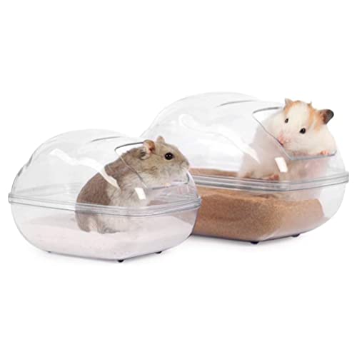 Hamster Small Animal Sand Bath Box Bathtub Critter's Bathroom with Scoop Accessories for Mice Hedgehog Lemming Gerbils or Other Small Pets（Large - size: Large