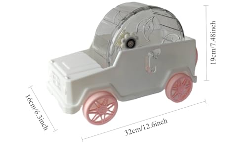Hamster Running Wheel Car Shape Running Wheel Hamster Exercise Plastic Running Wheel (White,L) - color: White, size: L