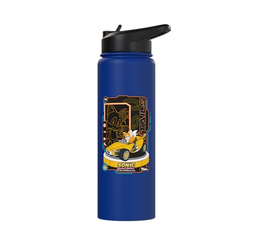 Sonic Racing CrossWorlds - Tails Stainless Steel Insulated Water Bottle - color: Royal Blue