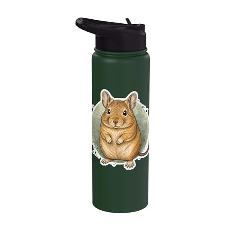 Degu Watercolor Circle Stainless Steel Insulated Water Bottle - color: Dark Green