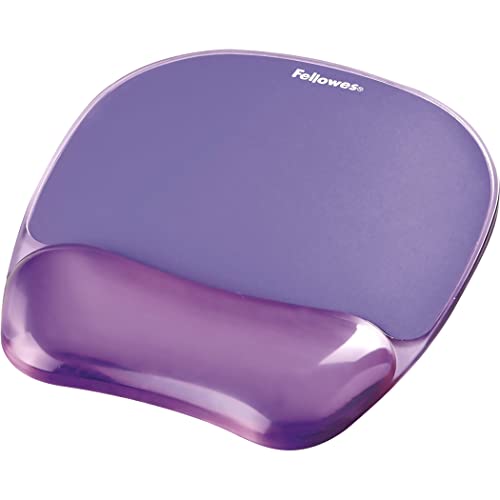 Fellowes Crystals Gel Mouse Pad with Wrist Rest - Purple (91441) (Pack of 4) - color: Purple, size: 9.1L x 7.9W inches (Pack of 4)