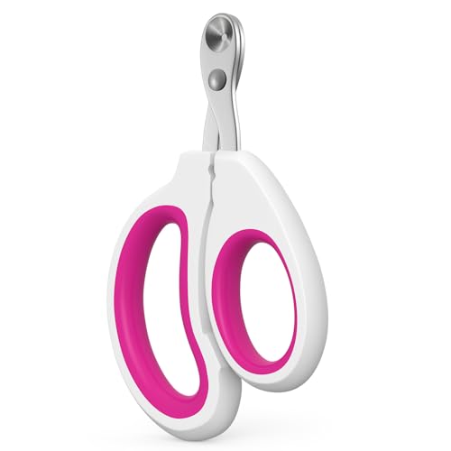 Aogeili Cat Claw Nail Clippers, Beginner Friendly Safety Trimmer, Pet Grooming Essentials Accessories with Stainless Steel Non Slip Handle for Kitten Puppy Rabbit Small Pets - color: pink
