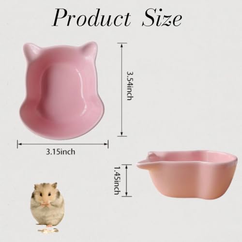 2 Pcs Hamster Ceramic Food Bowl, Ceramic Hamster Bowls, Small Pet Food & Water Bowls for Syrian Dwarf Hamsters Gerbils Hedgehogs Guinea Pigs