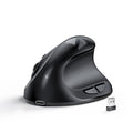 Lekvey Ergonomic Mouse, Rechargeable Wireless Mouse for Small Hands, Black | Design for Small & Medium Hands, 150H per Charge, 3 DPI (800-1600), 2.4G USB Wireless, Plug & Play, Wide Compatible