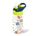 Ball 12 oz Water Bottle with Straw – Stainless Steel Vacuum Insulated Cup, Leakproof Pop-Up Spout, Reusable Travel Mug for Outdoor Sports - color: Ball1