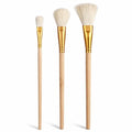 3 Pieces Mop Brush, Goat Hair Brushes, Goat Hair Blending Leaf Sweeper, Gold Leaf Brushes for Gold Leaves Sheets