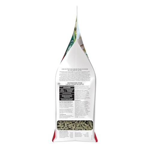 Oxbow Essentials Young Rabbit Food, High-Fiber Rabbit Pellets, USA, 5 lb | Bunny Food for Young Rabbits, Made with High Fiber Oxbow Hay, Vitamins & Minerals, Uniform, Prevents Selective Feeding - size: 5 Pound (Pack of 1)