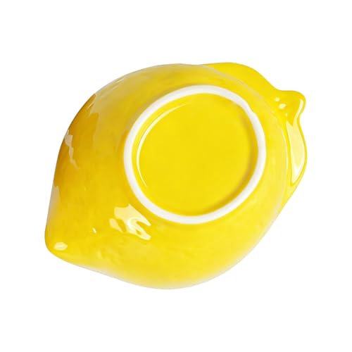Small Guinea Pig Food Bowl Cute Ceramic Hamster Water Bowl Ferret Rat Chinchilla Rabbit Feeding Dish Young Animal Feeder (Lemon Yellow) - color: Lemon Yellow