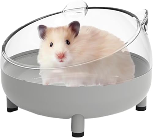 Meow&Woof Hamster Sand Bath Container, Large Sandbox Toilet Gerbil Batheoom, Tiny Chinchilla Dust Bathtub Sand Bath Box for Hamster Cage Accessories 5.2 Inch-Grey - color: Grey