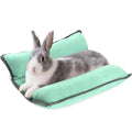 Rabbit Bed, Washable Bunny Pillow, Reversible Lounger Pad, Soft Small Animal Bedding, Stress Relief Pet Mat for Kittens, Guinea Pigs, Puppies - color: Light Green