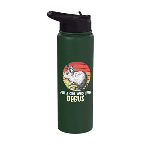 Just a girl who loves Degus Degu Stainless Steel Insulated Water Bottle - color: Dark Green