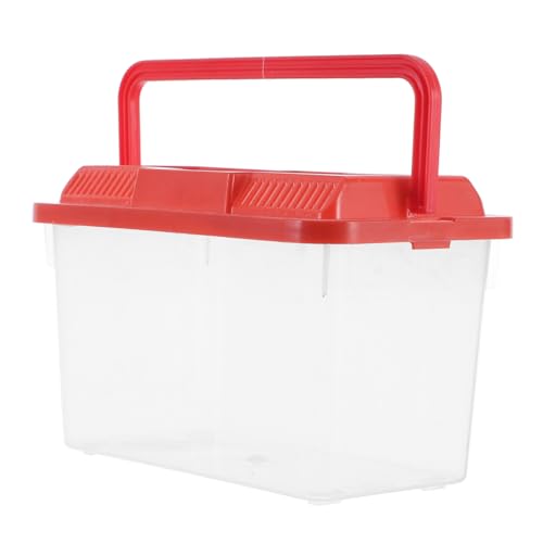 Portable Fish Tank 5.90X3.93X3.46In Transparent Pet Transport Box with Handle for Reptiles Turtles and Small Fish Travel Carrier