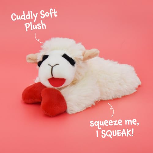 Multipet Lamb Chop Dog Plush Toy - Squeaky Toy for All Dogs - Extra Soft Plush - Stuffed Animal Dog Toy for Cuddling & Playing - Cute Pet Toy (6", Cream) - size: 6", style: White