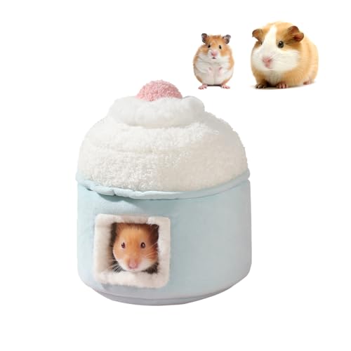mini&moe Hamster Hideout - Warm Hamster House Cozy Sleeping Small Animal Soft Nest Chew Proof Cage Accessories for Dwarf Gerbil, Rat, Hedgehog, Sugar Glider, Guinea Pig