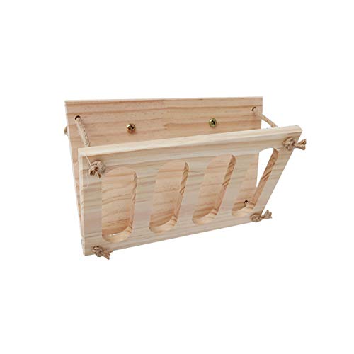 Rabbit Wooden Hay Rack Multi-Functional Manger Grass Holder for Small Pets Bunny Chinchilla Guinea Pigs (Hay Rack-C) - color: Hay Rack-C