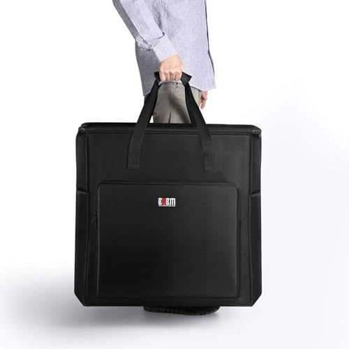 BUBM Desktop Computer Carrying Case, Padded Nylon Carry Tote Bag for Transporting Computer Tower PC Chassis,Monitor(Up to 27 inch),Keyboard,Cable and Mouse | Padded Protection,For Computer Tower PC Chassis,Fit ATX/M-ATX Motherboards,Monitor(Up to 27 inch)