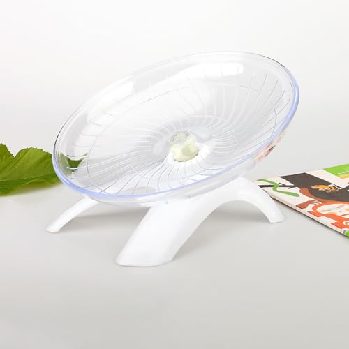 7" Small Animal Flying Saucer Running Wheel, Does not Produce Noise, for Hamsters, Hedgehogs, Guinea Pigs, and Other Small Animals to Ensure The Safety of Sports (White) - color: White