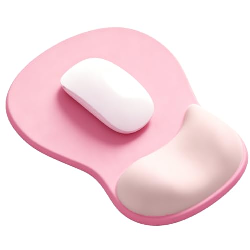 Ergonomic Mouse Pad with Gel Wrist Support, Comfortable Wrist Rest Mousepad with Non-Slip PU Base for Pain Relief, Desk, Home & Office(Dark Pink) - color: Dark Pink