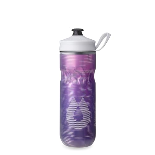 HydraPak Polar Sport Insulated Water Bottle (20oz, Pulse Purple) | High Flow, BPA Free, Tri-Layer Insulation, Leakproof, Dash Handle, Easy Squeeze, Self-Sealing Cap, for Sports - color: Pulse Purple, style: 20oz/600ml