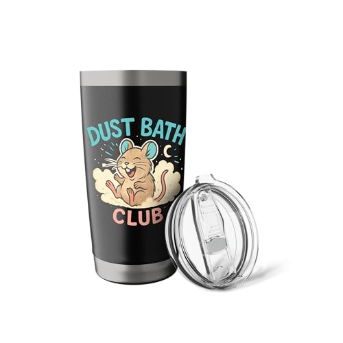 Dust Bath Club Funny Degu Scene Stainless Steel Insulated Tumbler - color: Black