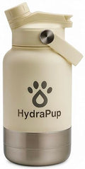 32oz Insulated Water Bottle with Dog Bowls – Human & Pet Shared Use, Stainless Steel Leakproof Travel Bottle (Cream White) - color: Cream White