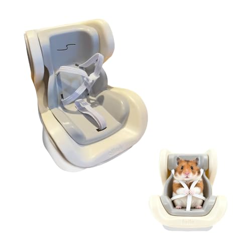 Hamster Car Seat Bracket, Adjustable Gerbils Car Bed with Secure Buckle, Small Animal Carrierfor Hamsters, Gerbils, Mice in Vehicles - color: Gray color box packaging