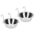 Fri4Free 2PCS 8oz Stainless Steel Hanging Kennel Water Bowls | Easy to Use, No Spill, Fits Small Crate Kennel Cage Catio, For Dogs Puppies Cats Small Pet, Food & Water Feeding Holder - size: 8.0oz