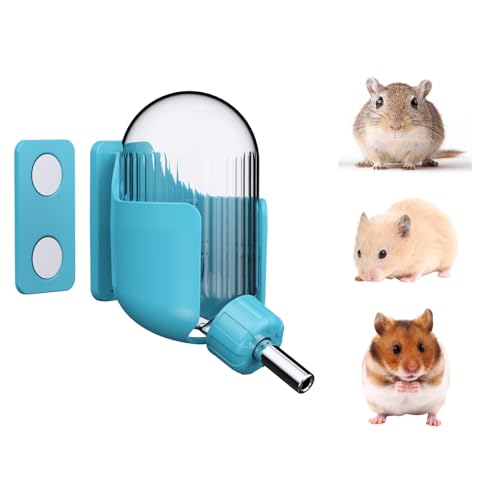 Hamster Water Bottle with Magnetic Holder, 3.4 oz Water Dispenser for Syrian Dwarf Hamster Mouse Rat Degu - size: Magnetic