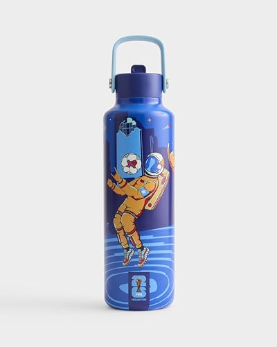 Drib 24oz Insulated Water Bottle, FIFA World Cup 2026 Edition – Performance Stainless Steel Insulated Bottle with Quiet Leak-Proof Straw Lid (Houston - City Poster) - color: Houston - City Poster