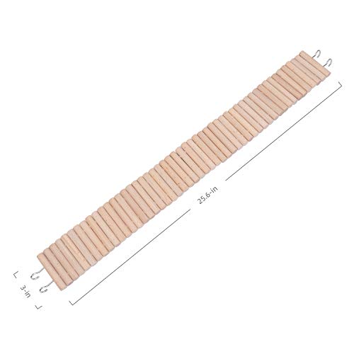Niteangel Hamster Suspension Bridge Toy: 25.6" x 3" Flexible & Bendable | Enhances Coordination & Balance Long Climbing Wooden Ladder for Hamsters Mice Gerbils Sugar Glider Rat and Other Small Animal - size: 25.6L x 3W
