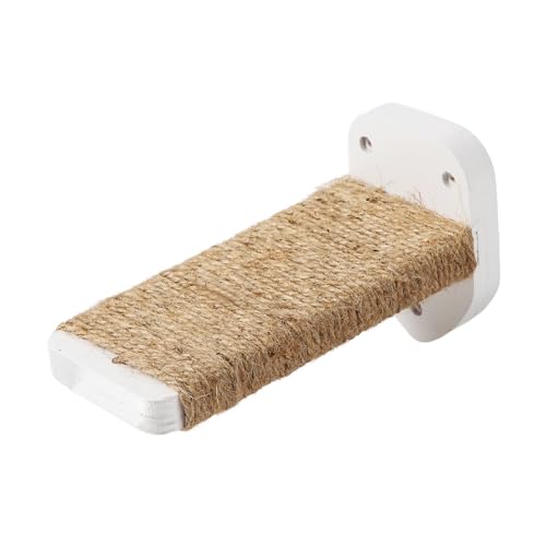 3-in-1 Cat Climbing Wall Steps with Hemp Rope, Shelves and Perches - Wall-Mounted Cat Furniture Set with Scratching Pads (White) - color: White