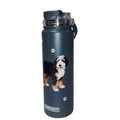 E&S Pets SERENGETI 24 Oz Water Bottle Stainless Steel with Spill Proof Lid - Double walled Vacuum Insulated water flask - Realistic 3D Print of your favorite dog (Bernedoodle) - color: Bernedoodle