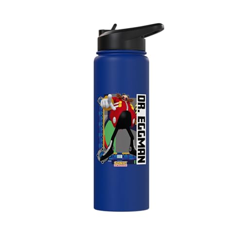 Sonic the Hedgehog - In the Zone - Dr. Eggman Stainless Steel Insulated Water Bottle - color: Royal Blue